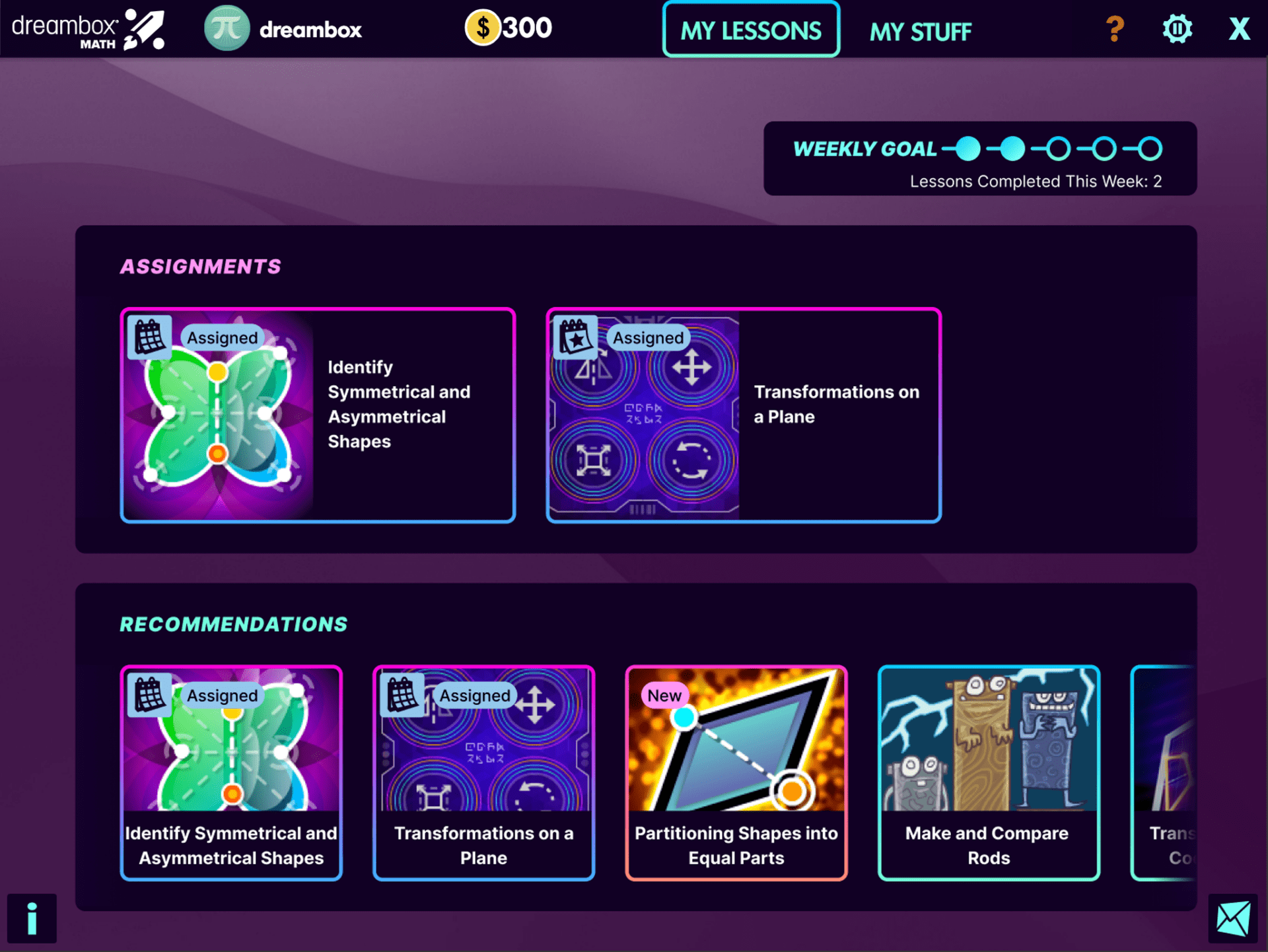 lesson chooser screenshot png